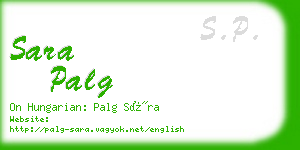 sara palg business card